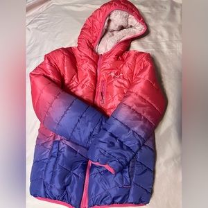 Eddie Bauer Kids Deer Harbor Reversible Hooded Jacket (Pink/Purple, Small 7/8)